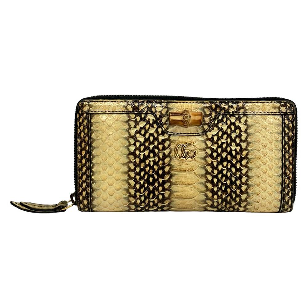 Gucci Diana Long Wallet 658634 Beige Dark Brown